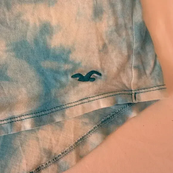 Hollister Blue Tie-Dye Racerback Tank Top | Size Small | Lightweight Summer Top - Picture 5 of 8